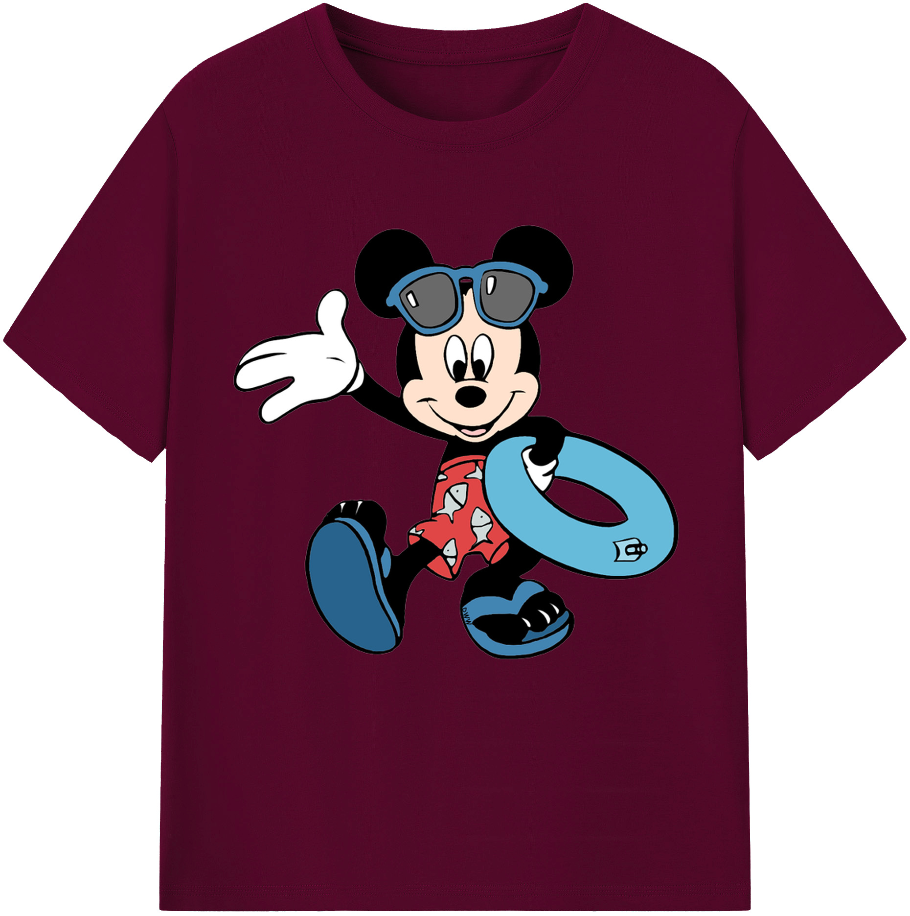 （画像用） ミッキーマウス Mickey Mouse レディースカジュアルプリントTシャツ（綿100％）